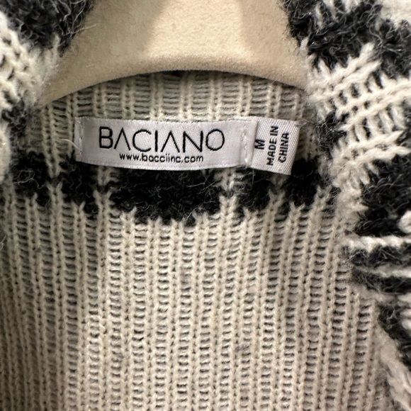 Baciano  Black and Cream Geometric Cardigan M - Picture 6 of 7